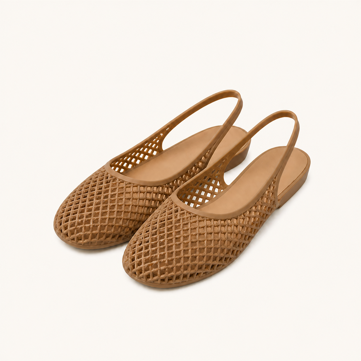 Brown Woven Slingback Flats