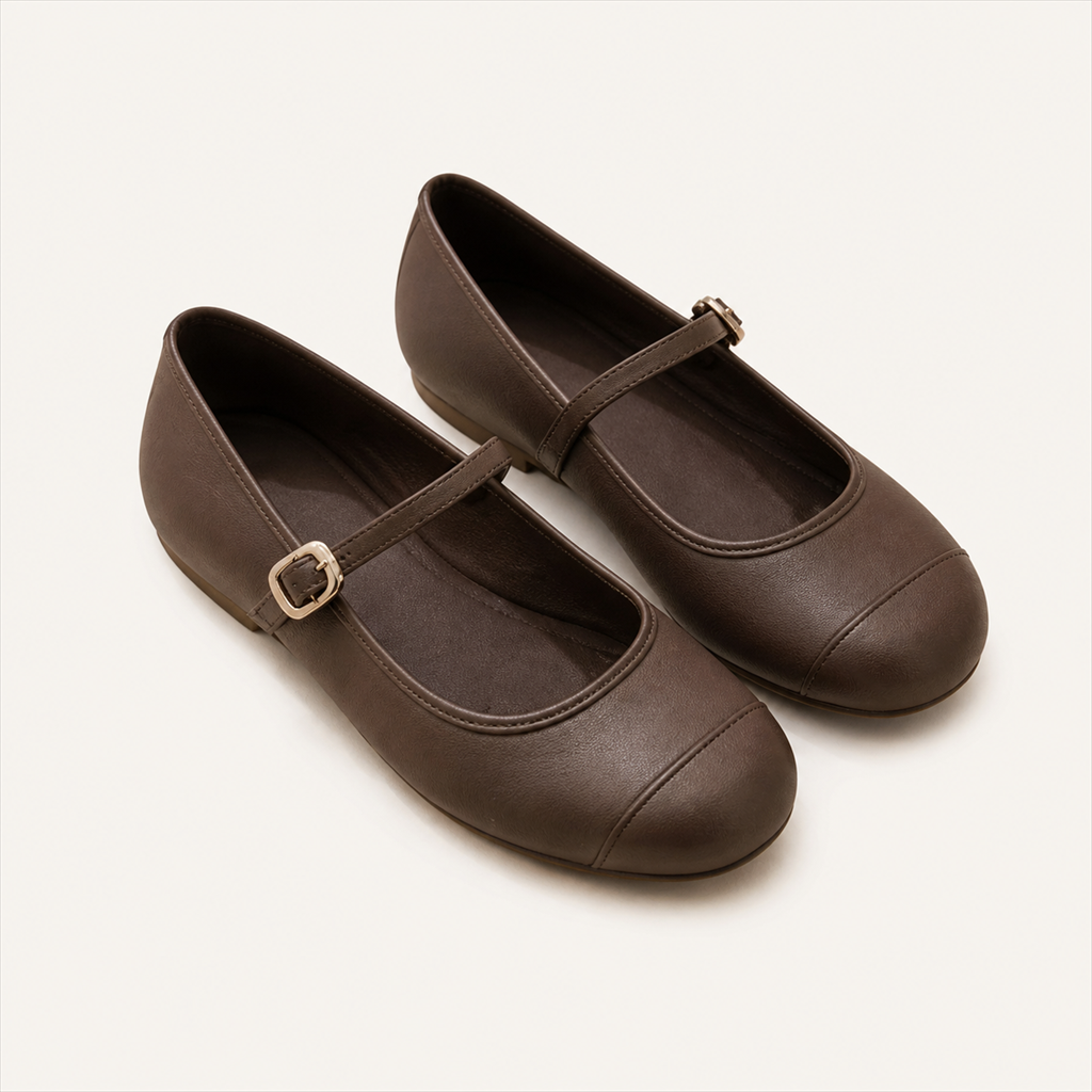 Brown Mary Jane Flats
