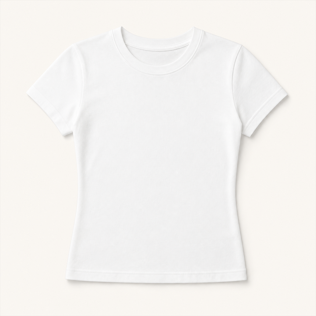 White Fitted Baby Tee
