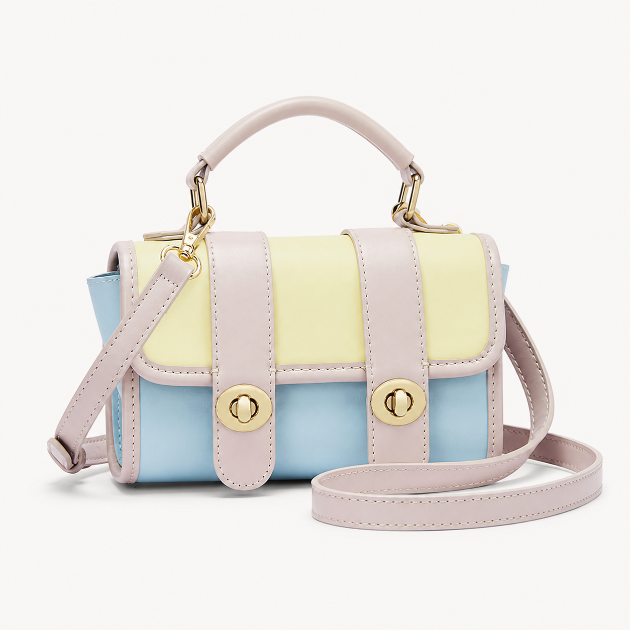 Pastel Color-Block Hand Bag