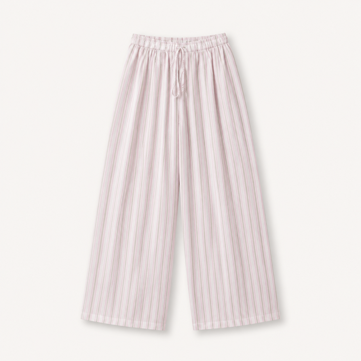Pink Pinstripe Wide-Leg Pants